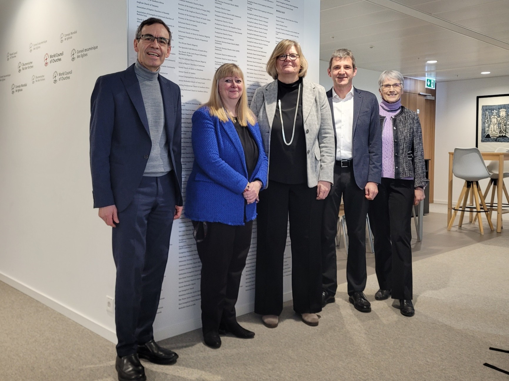 v.l.n.r.: Christian Müggler, Direktorin Marianne Ejdersten, Ursula Schmitt, Roberto Rossi, Martine Schneider. Foto: Ivars Kupcis / WCC